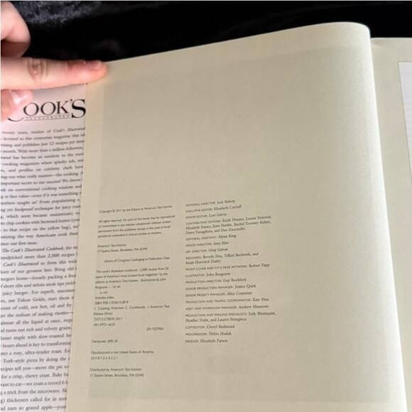 Cook’s Illustrated Cookbook | 2011 | Comprehensive Cookbook - Used - Picture 4 of 10